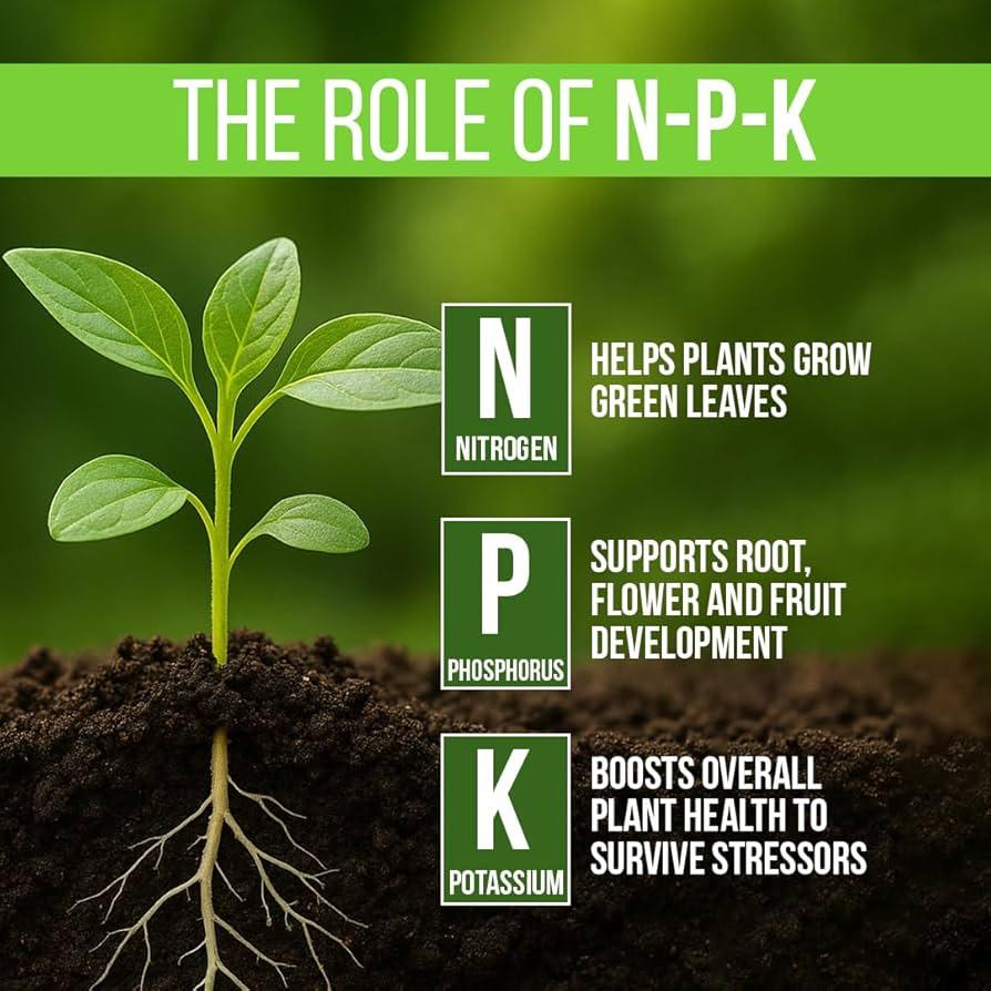 Infographic showing nitrogen phosphorus and potassium roles in lettuce growth and leaf development