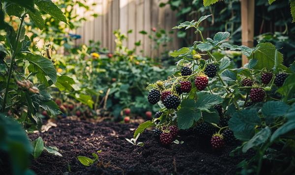 fertilizer for blackberry bushes in spring garden