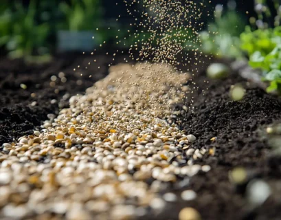 Applying quick release nitrogen fertilizer to lawn